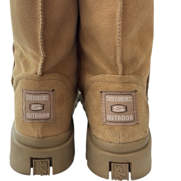 Skechers Outdoor Boots Size 7  Chunky Tan Suede Sherpa Lined 45237 Winter NEW!! - Picture 12 of 16